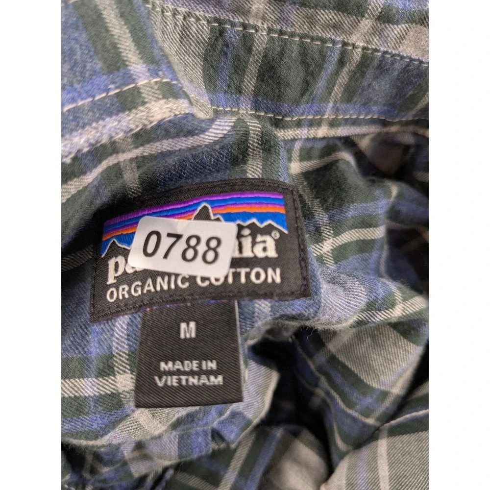 Patagonia Organic Cotton Flannel‎ Shirt Plaid Button Up Long Sleeve Mens M